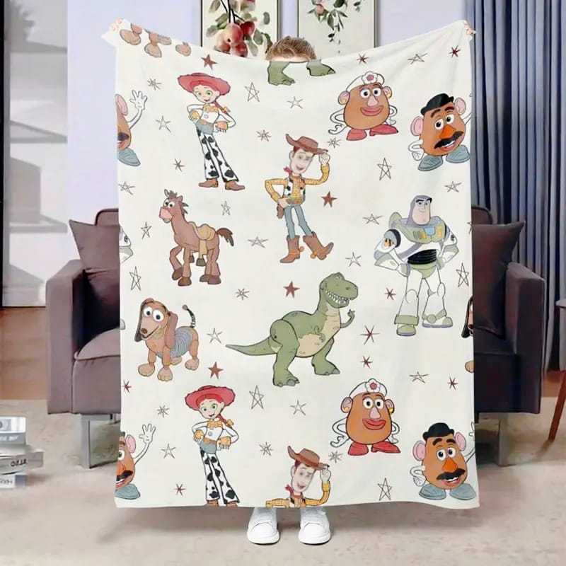 Toy Story Soft Flannel Blanket, Vibrant Cartoon Print for Home, Camping & Holiday Gifts