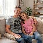 Mens Proud Dad Of A Freaking Awesome Daughter T shirt Funny Fathers Day Tee Mens Funny T Shirts Cool Vintage Fashion T-Shirt Gift Classic Menswear Dad Joke Apparel for Men Funny Daughter Short Sleeve Novelty Light Grey