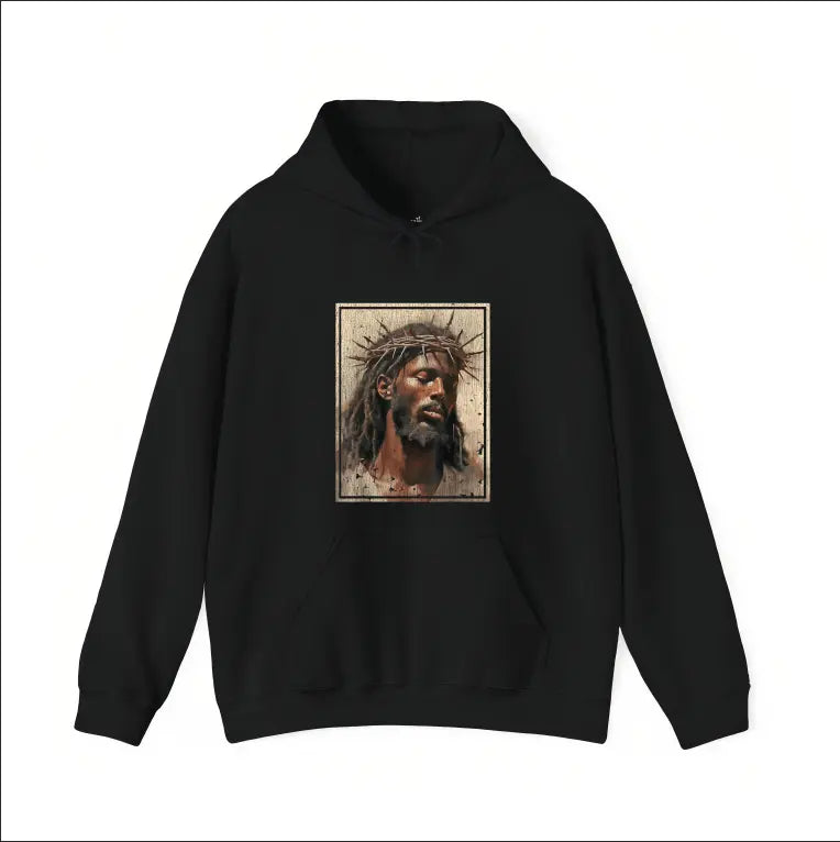 Black Jesus Shirt Face Of Jesus Cross With Crown Of Thorns T-Shirt