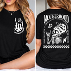 \"Motherhood: Sometimes I Rock It, Sometimes It Rocks Me\" shirt – a perfect unisex cotton tee or sweatshirt for moms, great for Mother's Day!
