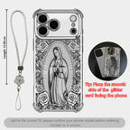 Guadalupe Rose Christian Phone Case, Shockproof iPhone & Samsung Cover with Lanyard