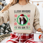 Llega Navidad Y Yo Sin Ti Sweatshirt, lustiger spanischer Weihnachtspullover, Latino-Weihnachtsgeschenk, Camisa De Navidad, Marco Antonio Solis Shirt, hässlicher Weihnachtspullover, Geschenk für Männer und Frauen 