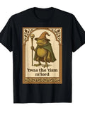 Men's Funny Wizard Frog Autism Consciousness T-shirt-'This is my disease' Medieval Frog Pattern Short Sleeve, Black Top, Suitable for Masquerade, Comic-Con and Daily Leisure Wear-Perfect Gift for Adults, skin-friendly softness, outdoor