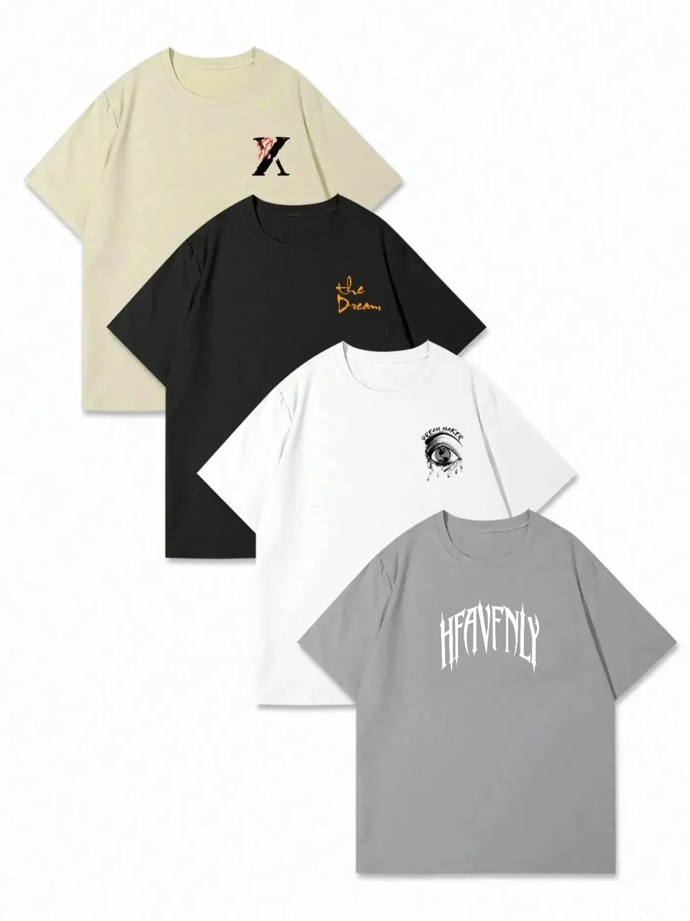 Men's Letter Print Short Sleeve Tee, Regular Fit Casual Crew Neck T-shirt for Daily Wear, Men's Top for All Seasons