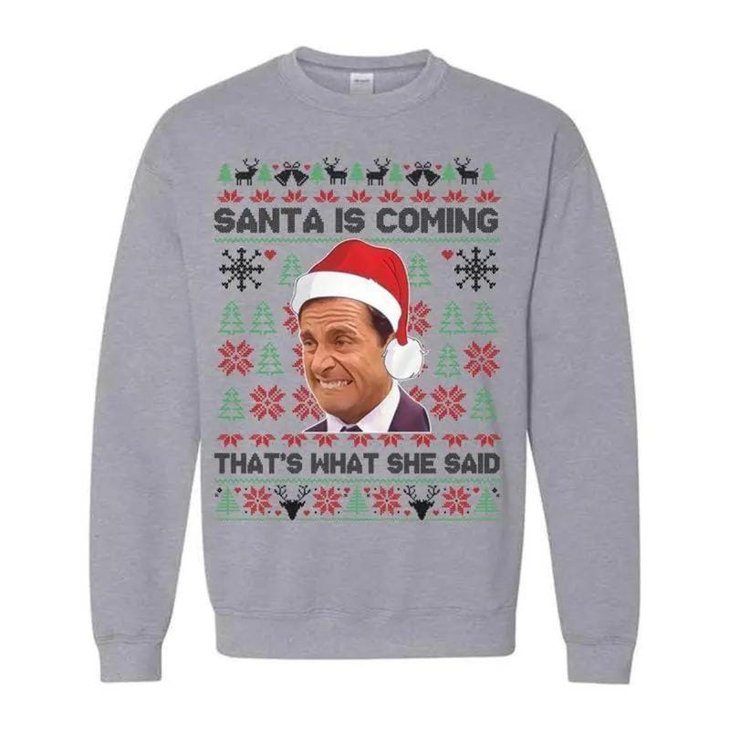 Michael Scott „That's What She Said“-Weihnachts-T-Shirt, lustiges „The Office“-Weihnachts-Sweatshirt, hässlicher Weihnachts-Hoodie, Geschenk für Männer &amp; 