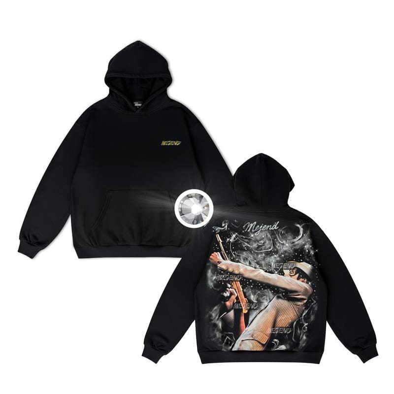 MeJend Unisex Graphic T-Shirt, Rhinestone Hoodie, 100% Cotton, Casual Tee & Pullover Hooded Sweatshirt, Streetwear for Men & Women