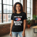 Cotton Here For The BENLlTO Bowl Tee Puerto Rico Flag Football Graphic Unisex T-shirt Summer Casual Round Neck Short Sleeves
