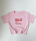 Besticktes T-Shirt „Warum ich Single bin (Tittenversion)“ aus den 90ern und Y2K 