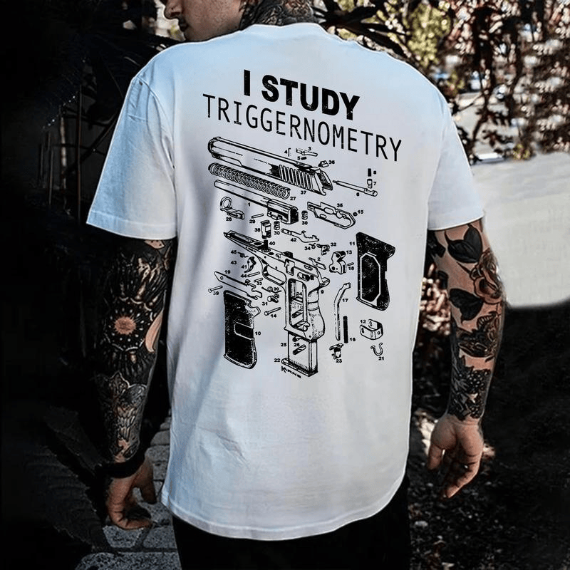 „Ich studiere Triggernometrie“-Shirt, lustiges T-Shirt für Waffenliebhaber, Pro-2A-Sweatshirt, taktischer Hoodie für Herren 