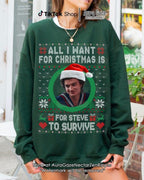 Alles, was ich mir zu Weihnachten wünsche, ist Steve Harrington Unisex-Sweatshirt für Fans, Stranger Thing Steve Harrington Retro Bootleg Shirt, Weihnachts-Celebrity-Crush 