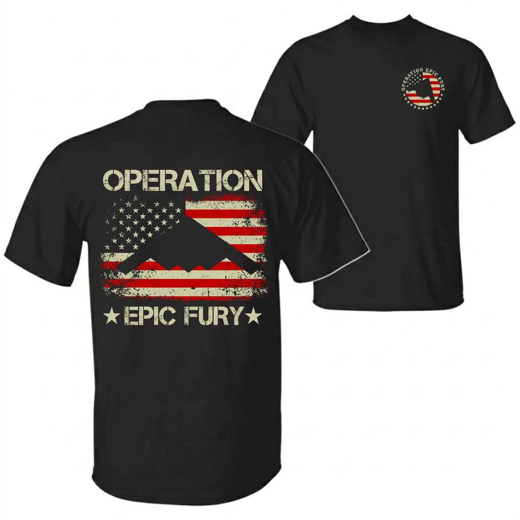 US Air Force B-2 Spirit Patriotic 2-Sided Cotton T-Shirt