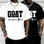 GOAT “God Over All” Men’s Christian T-Shirt – 100% Cotton Streetwear Faith Tee