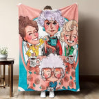 Golden Years Cartoon GG Decke – Warme Kuscheldecke für Wohnzimmer, Büro und Reisen – Vielseitige Geschenkdecke mit Cartoon-Print für alle Jahreszeiten – Halloween-Deko, Weihnachtsgeschenk, Geburtstagsgeschenk – Flanellmaterial – Besonderes Design