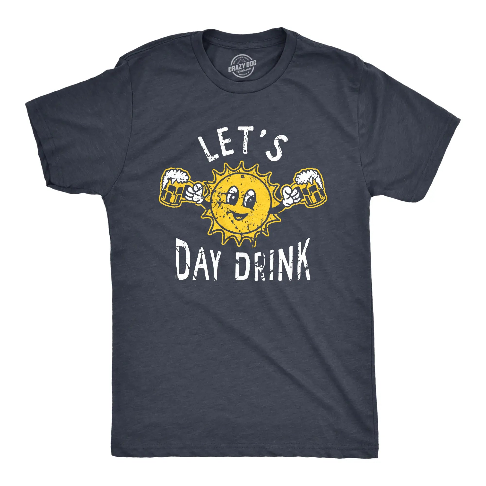 Funny "Let's Day Drink" Men's Vintage Tee - Graphic Drinking Shirt