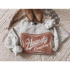 Howdy Cowboy Rundhals-Sweatshirt, Howdy Western Sweatshirt, Yee Haw Pullover, Cowgirl-Shirt, Country Cowboy T-Shirt, Southern Howdy Shirt, Westernkleidung Geschenk für sie Cowgirl 