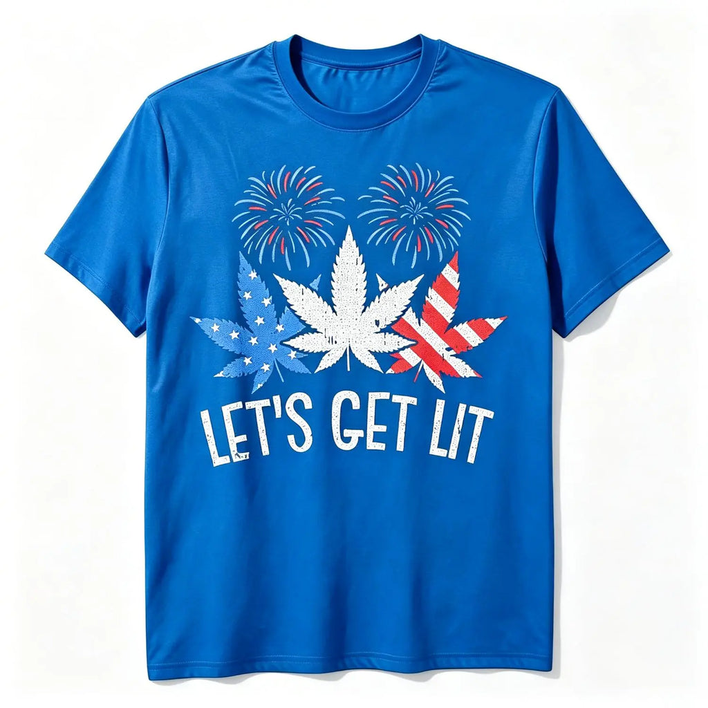 Let's Get Lit Tee – Funny USA Weed Leaf Shirt That Steals the Show This 4th of July