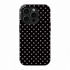 Pink polka dot iPhone case, pink, black