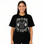 Women's Soft Fabric Vintage-Inspired Streetwear Short-Sleeve T-Shirt - "Living The Dream 1 Nightmare At A Time" Graphic, Loose Casual Chic Everyday Tee, Spring Glow Up, Outdoor Fun