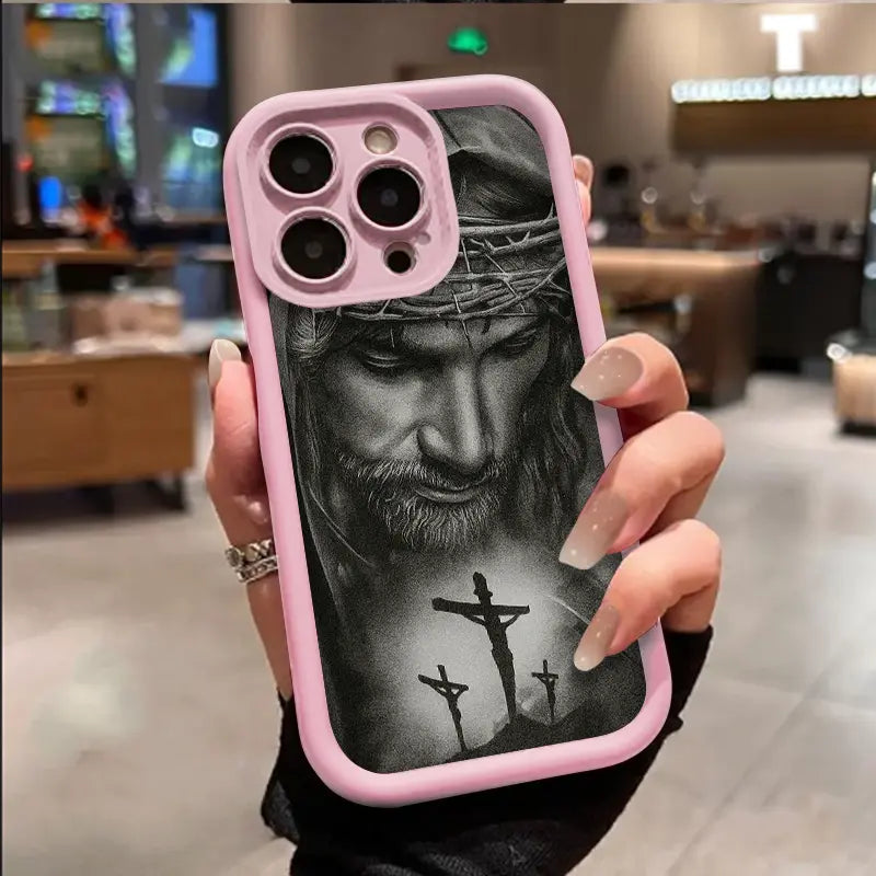 Jesus Cross Phone Case TPU for iPhone 17 AIR 17 PRO 16 PRO 15  PRO MAX  14 PLUS 13 PRO 12 11 PRO XS MAX X XR Samsung Galaxy S25 Ultra S24 S23 S22 Plus