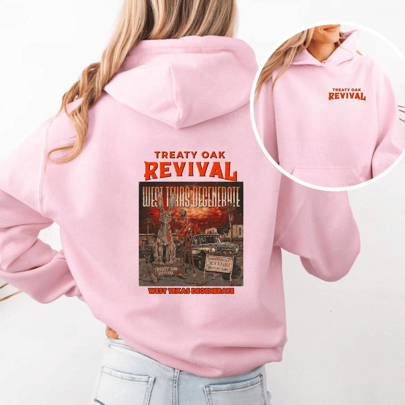 Neuerscheinung: Treaty Oak Revival West Texas Degenerate Hoodie – Country-Rock-Grafik-Hoodies, Western-Vintage-Cowboy-Musik-Sweatshirt, Retro-Band-Merchandise, perfektes Geschenk für Musikliebhaber 