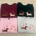 Dachshund Valentine’s Day sweatshirt embroidered sweatshirt