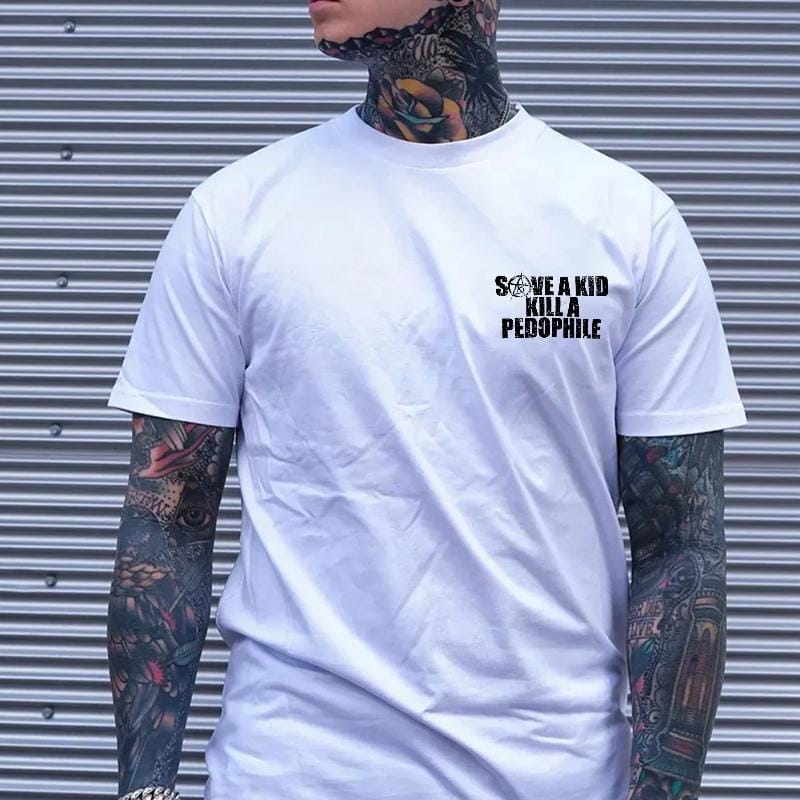 „Rette einen Pädophilen, töte einen Pädophilen“ – T-Shirt mit zwei Seiten, Hoodie, Rundhalsausschnitt – Geschenkidee für jeden 