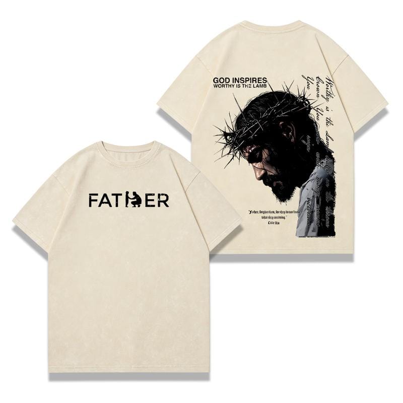 FATHER , FORGIVE THEM Vintage Jesus Christian Oversized T-Shirt / Tank Top / Hoodies, God Inspires Faith Graphic Tee, Religious Streetwear, Gospel Worship Shirt, Gift for Believers