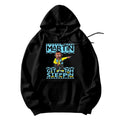 Men's "Martin Get Tah Steppin" Hoodie Trending on  Stylish Retro Streetwear for Fashion Forward Individuals Menswear Vintage Long Sleeve Pullover Black
