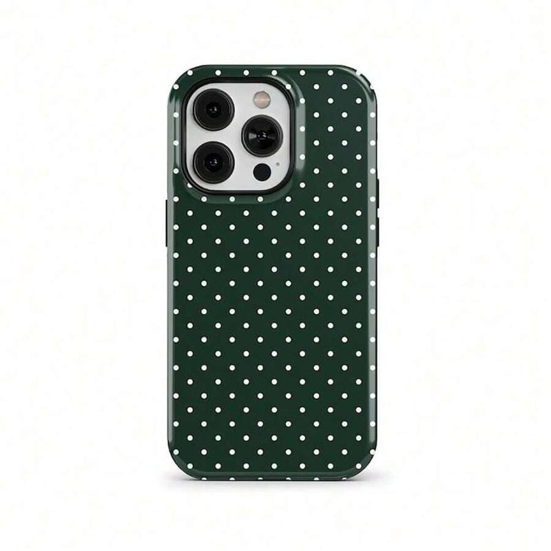 Pink polka dot iPhone case, pink, black