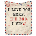 Valentines Day Gifts for Him Her - I Love You More Super Soft Fleece Throw Blanket