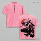 Kakashi Hatake T-Shirt, Naruto Anime Vintage Washed Tee, Sharingan Ninja Graphic Shirt, Oversized Japanese Streetwear, Dark Aesthetic Manga Top, Unisex Casual Anime Fashion