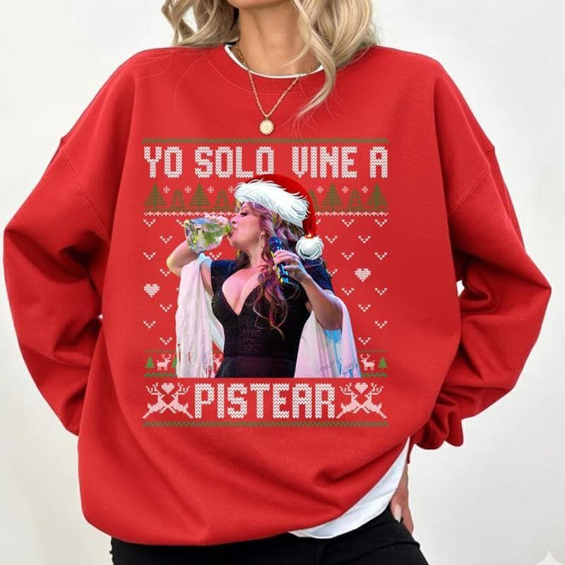 Jenni Rivera Yo Solo Wine A Pistear Sweatshirt, Lustiger Weihnachtshoodie, Geschenkidee für Sie und Ihn, Party-Hoodie, Unisex-Pullover 