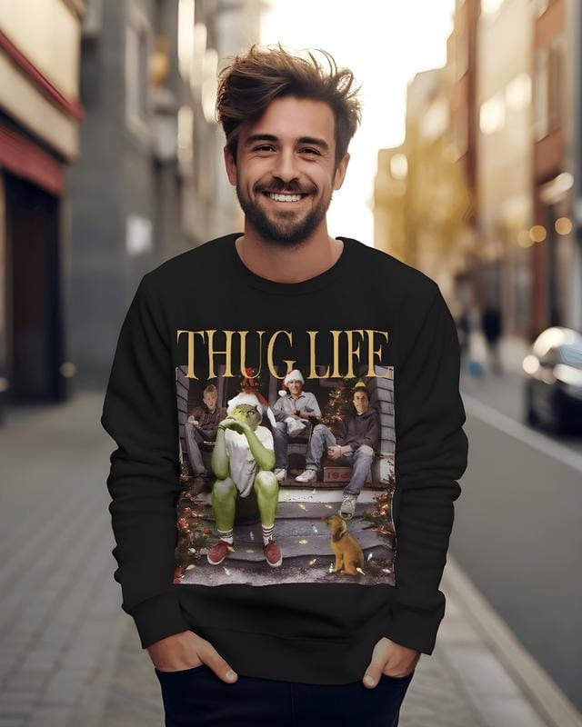 Thug Life Weihnachtsfilm-Shirt, Weihnachts-Freunde-Sweatshirt 