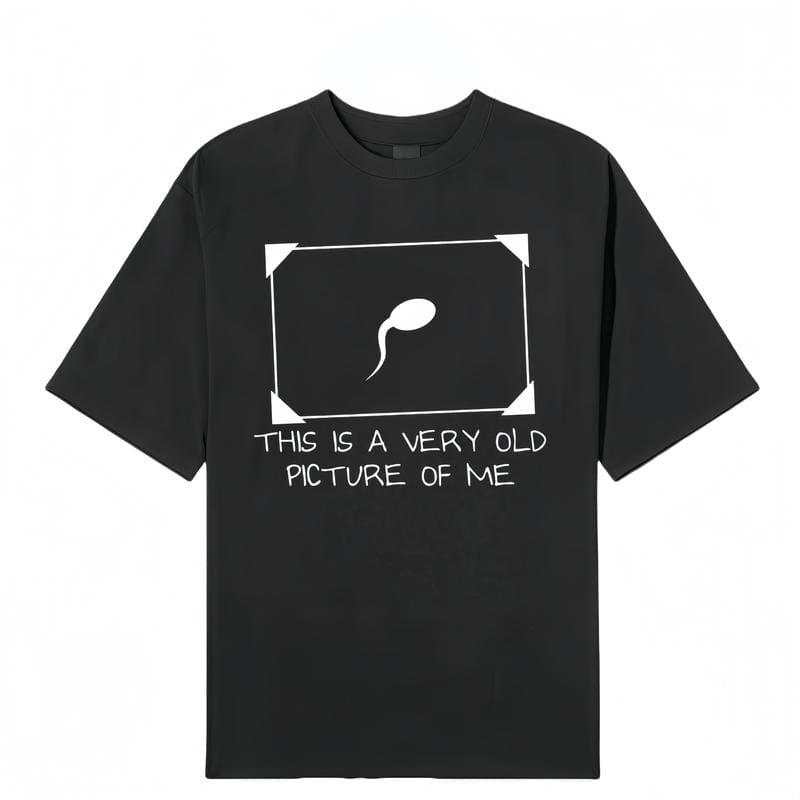 Lustiges T-Shirt mit Spermien-Motiv | Lässiges „Sehr altes Foto von mir“-Shirt | Trendige Unisex-Streetwear 