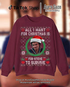 Alles, was ich mir zu Weihnachten wünsche, ist Steve Harrington Unisex-Sweatshirt für Fans, Stranger Thing Steve Harrington Retro Bootleg Shirt, Weihnachts-Celebrity-Crush 