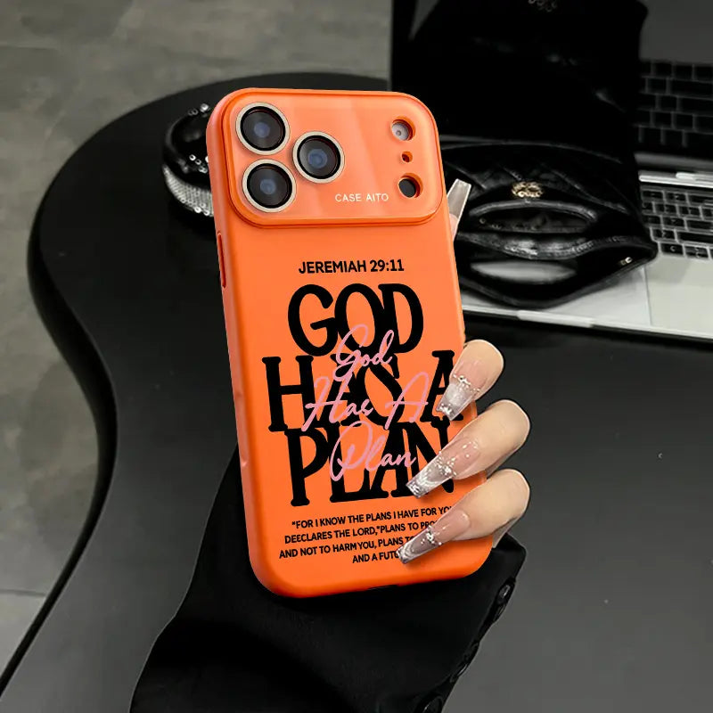 God Has A Plan Christian iPhone Case – Shockproof Faith-Based Bible Verse Protective Cover for iPhone 12-17 Series