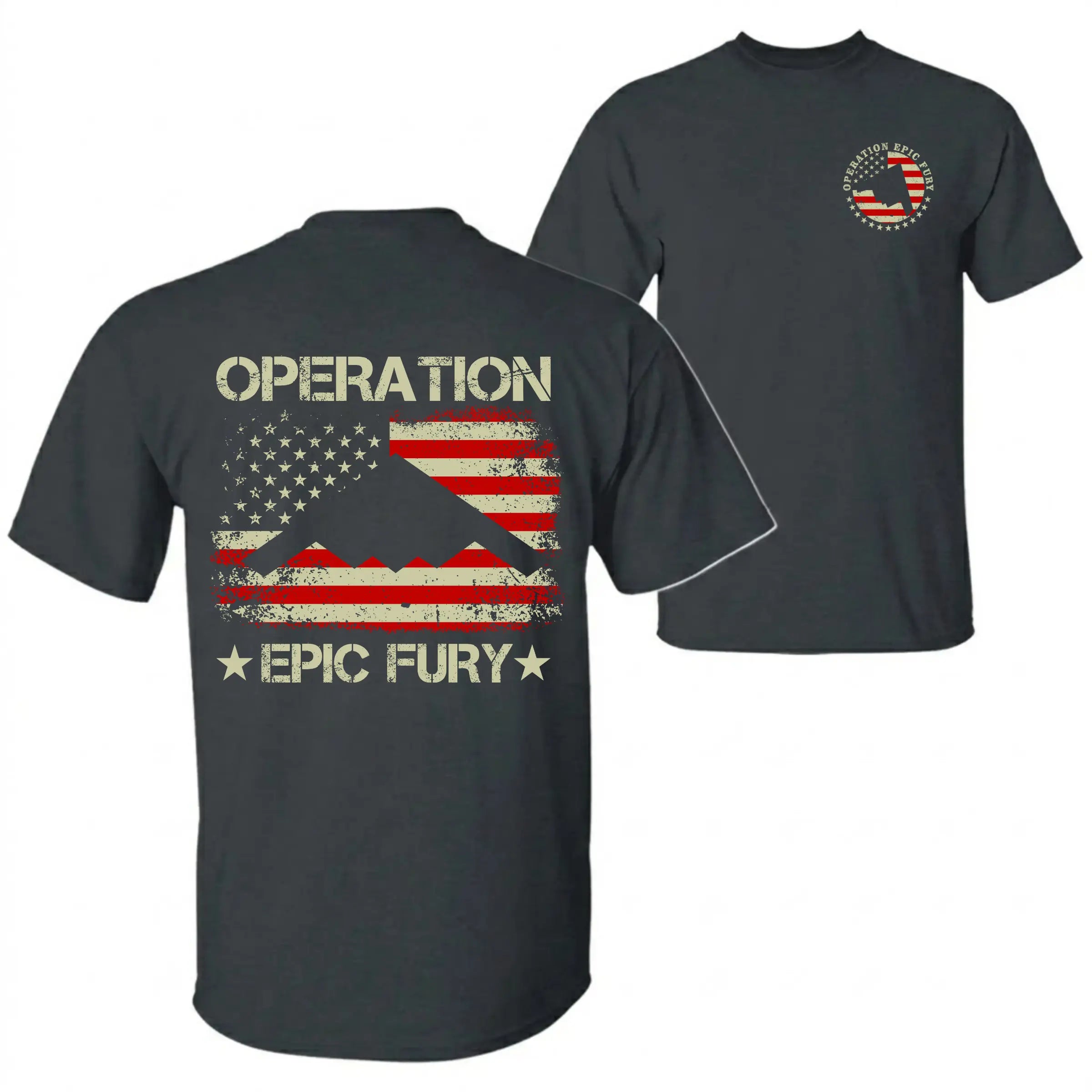 US Air Force B-2 Spirit Patriotic 2-Sided Cotton T-Shirt