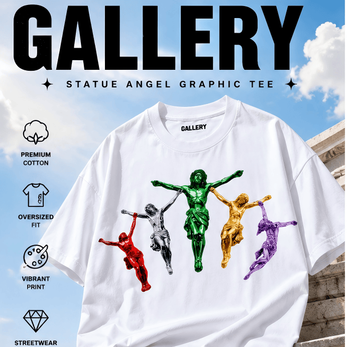 Metallic Jesus Graphic T-Shirt