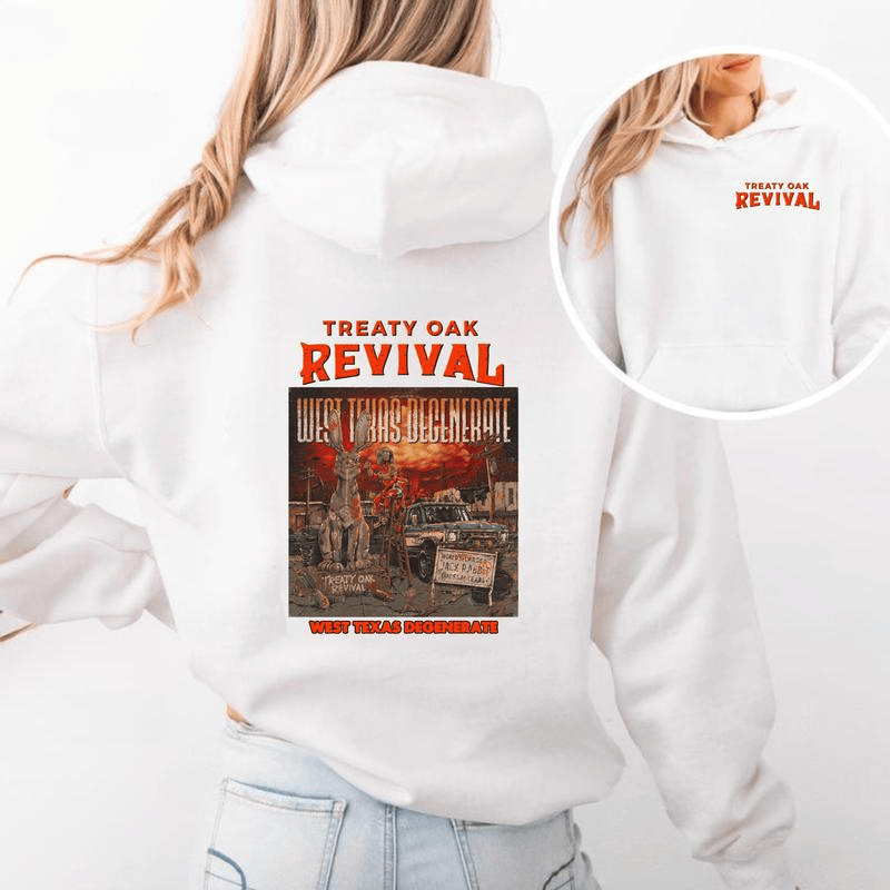 Neuerscheinung: Treaty Oak Revival West Texas Degenerate Hoodie – Country-Rock-Grafik-Hoodies, Western-Vintage-Cowboy-Musik-Sweatshirt, Retro-Band-Merchandise, perfektes Geschenk für Musikliebhaber 