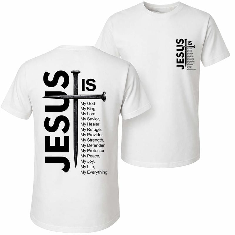 Men's Pure Cotton Short-Sleeve Graphic T-Shirt - Jesus and The Cross Print, Casual Loose Relaxed Fit, Classic Crew-Neck, Breathable Fabric, Streetwear Unisex Piece for Spring Summer Wear, Outdoor Fun