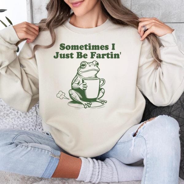„Manchmal furze ich einfach nur“-Shirt, lustiges Frosch-Sweatshirt, verrücktes T-Shirt, Weirdcore-Outfits, Scherzartikel-Pullover, lustiger Meme-Hoodie, schräges T-Shirt 