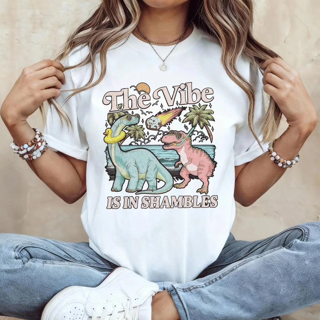 The Vibe Is In Shambles TShirt, Funny Dinosaur Sweatshirt, Cute Mental Health Tee Gift, Gift For Her