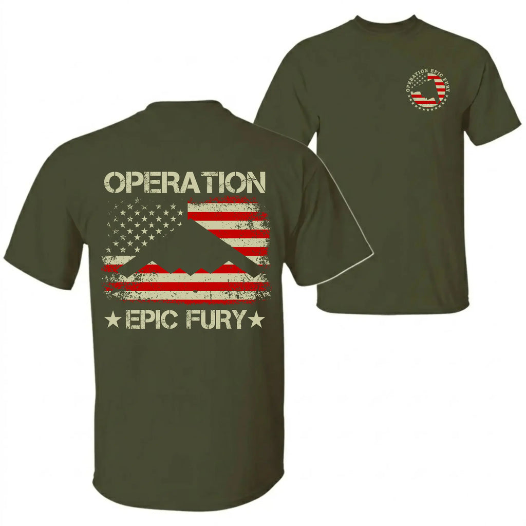 US Air Force B-2 Spirit Patriotic 2-Sided Cotton T-Shirt