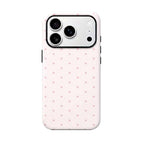 Pink polka dot iPhone case, pink, black