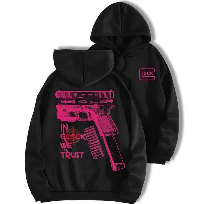 Unisex "In Glock We Trust" Multicolor Graphic Hoodie