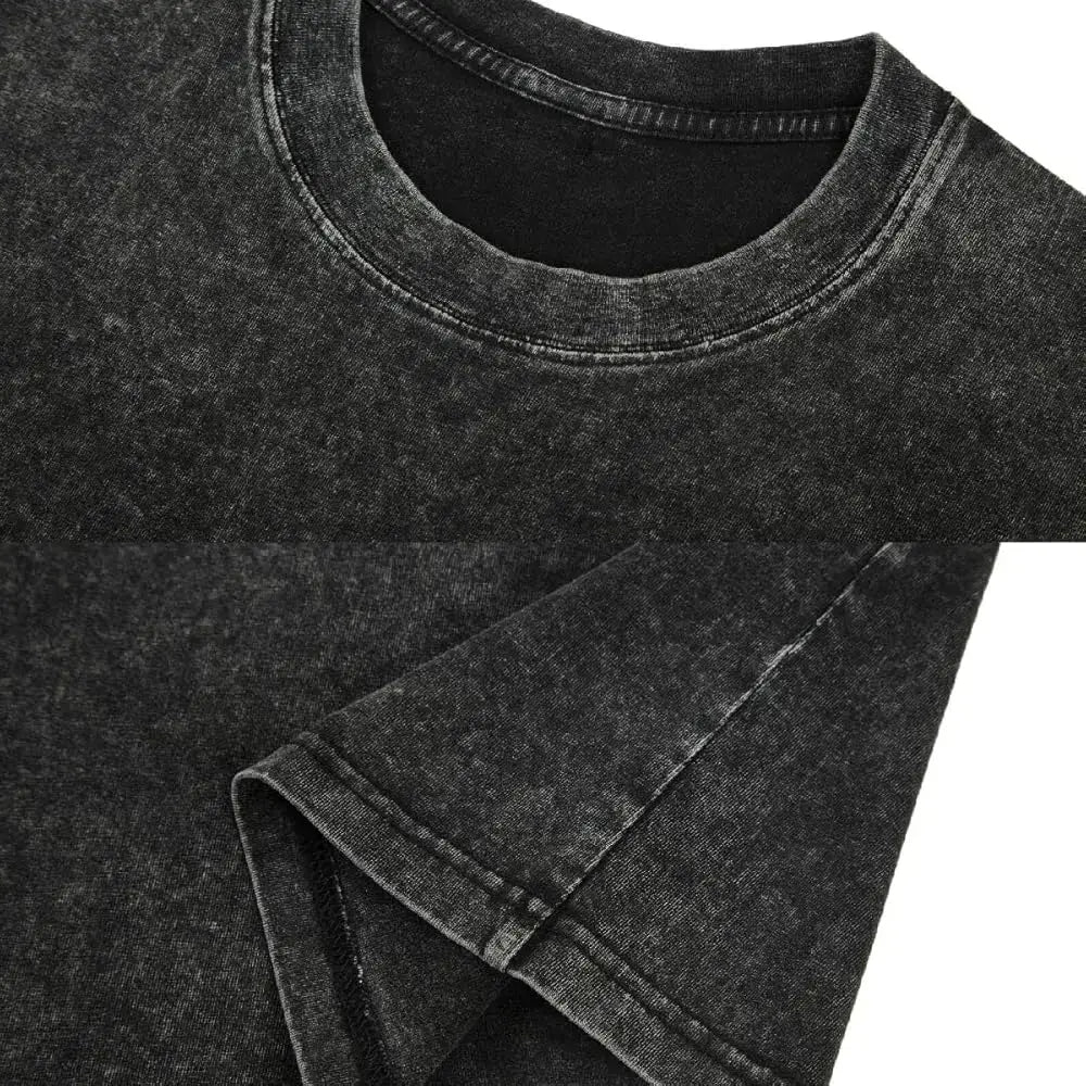Vintage Washed Heavy Duty Gym T-Shirt – Oversized Bodybuilding Graphic Cotton Tee for Men