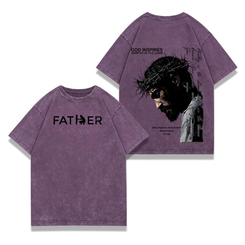 FATHER , FORGIVE THEM Vintage Jesus Christian Oversized T-Shirt / Tank Top / Hoodies, God Inspires Faith Graphic Tee, Religious Streetwear, Gospel Worship Shirt, Gift for Believers