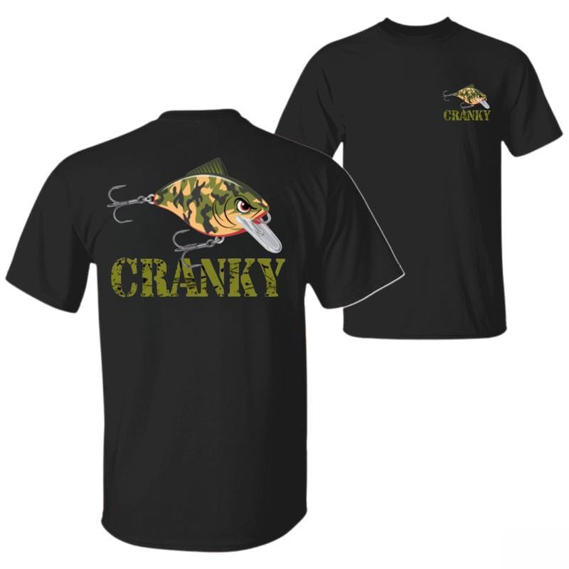 Crankbait-T-Shirt, Grafik-T-Shirt mit Angelködermotiv für Angler, weiches Baumwollmischgewebe, humorvolles Tarnmuster-Angel-Shirt für Herren, Geschenk für Crankbait-Liebhaber 