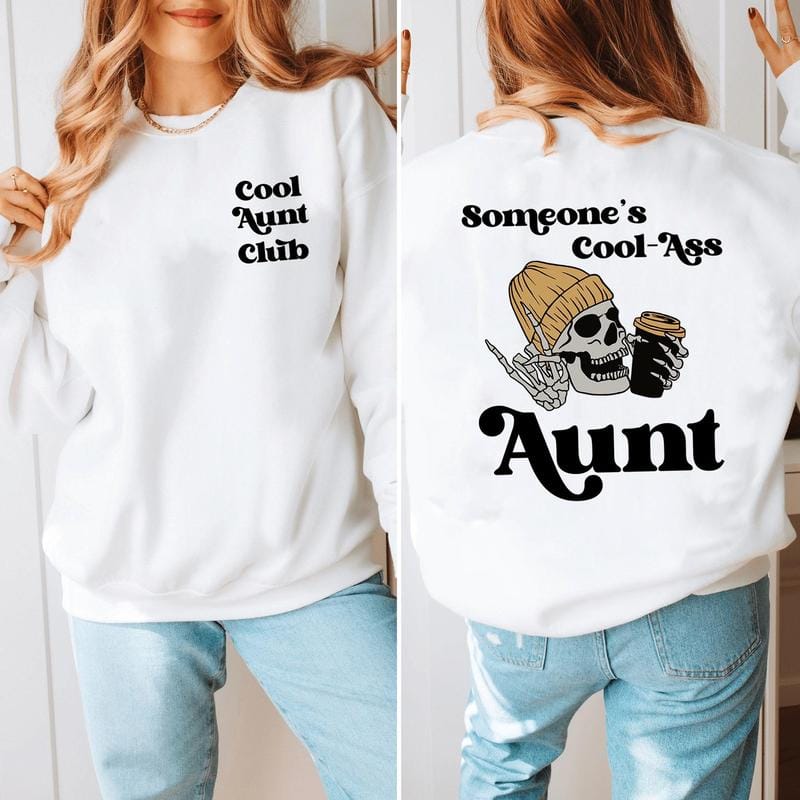 Jemand ist eine coole Tante – Vorder- und Rückseite-Shirt 