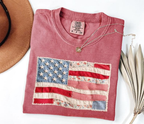 Comfort Colors Retro American Flag Shirt,  USA Tee, 4th of July Shirt, Patriotic Graphic Shirt, Fourth of July Shirt (Printed)